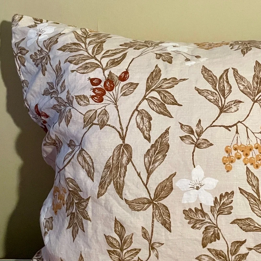 Garnet Hill | Linen Continental Pillow Cover in Autumn Floral ♥ NWOT